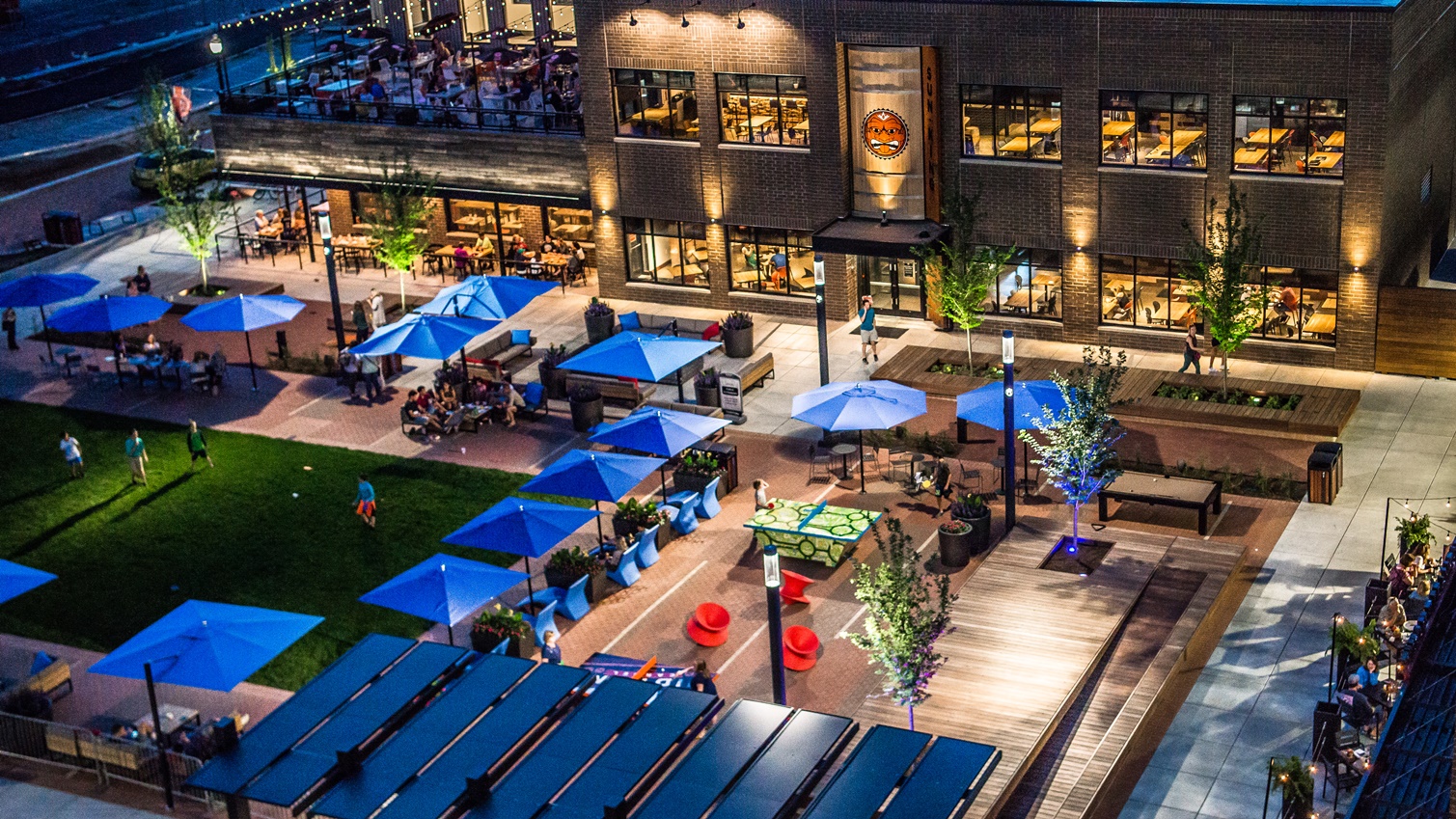 Midtown Carmel Indiana evening